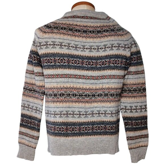 J Crew Mercantile Crewneck Sweater Mens M Fair Isle Wool Grandpa Academia Preppy - Picture 3 of 14